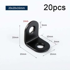 20Pcs L Black Corner Code Bracket Right Angle Corners Brace Fixing Connector