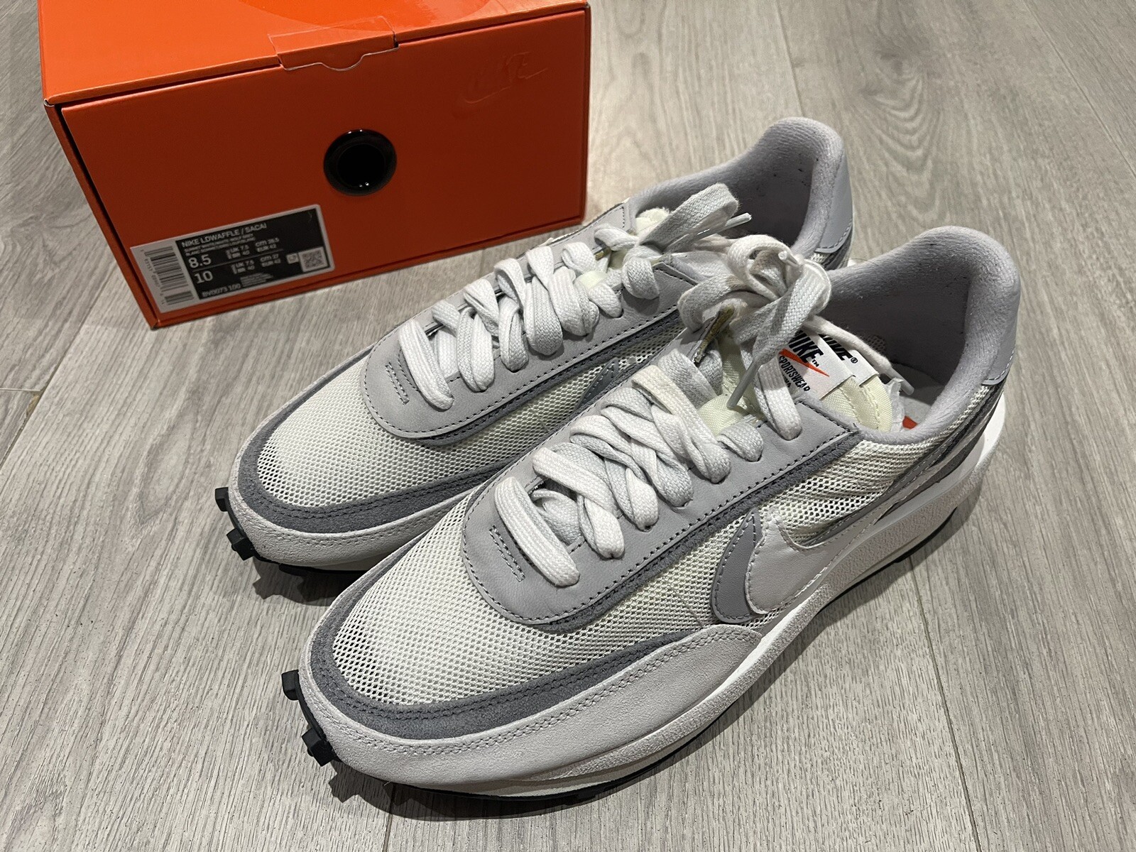 SACAI X NIKE Nike LDWaffle x Sacai Summit "Usate" bianche 2019 grigie BV0073 100 UK 7 5 US 8 5
