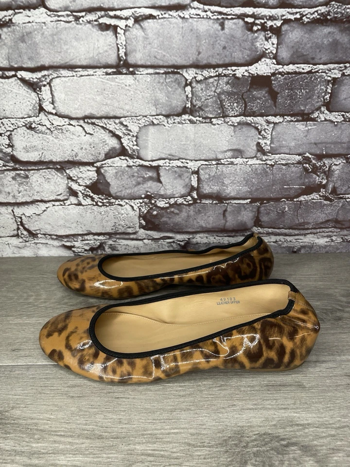 J. Zapatos planos de ballet Crew de charol con estampado animal caramelo para mujer talla 9M EE. UU./40EU Foto 3 de 4