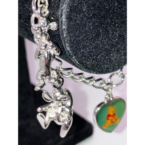 Disney Winnie The Pooh & Friends Silver-Tone Charm 7 1/8" Bracelet! - Picture 2 of 16