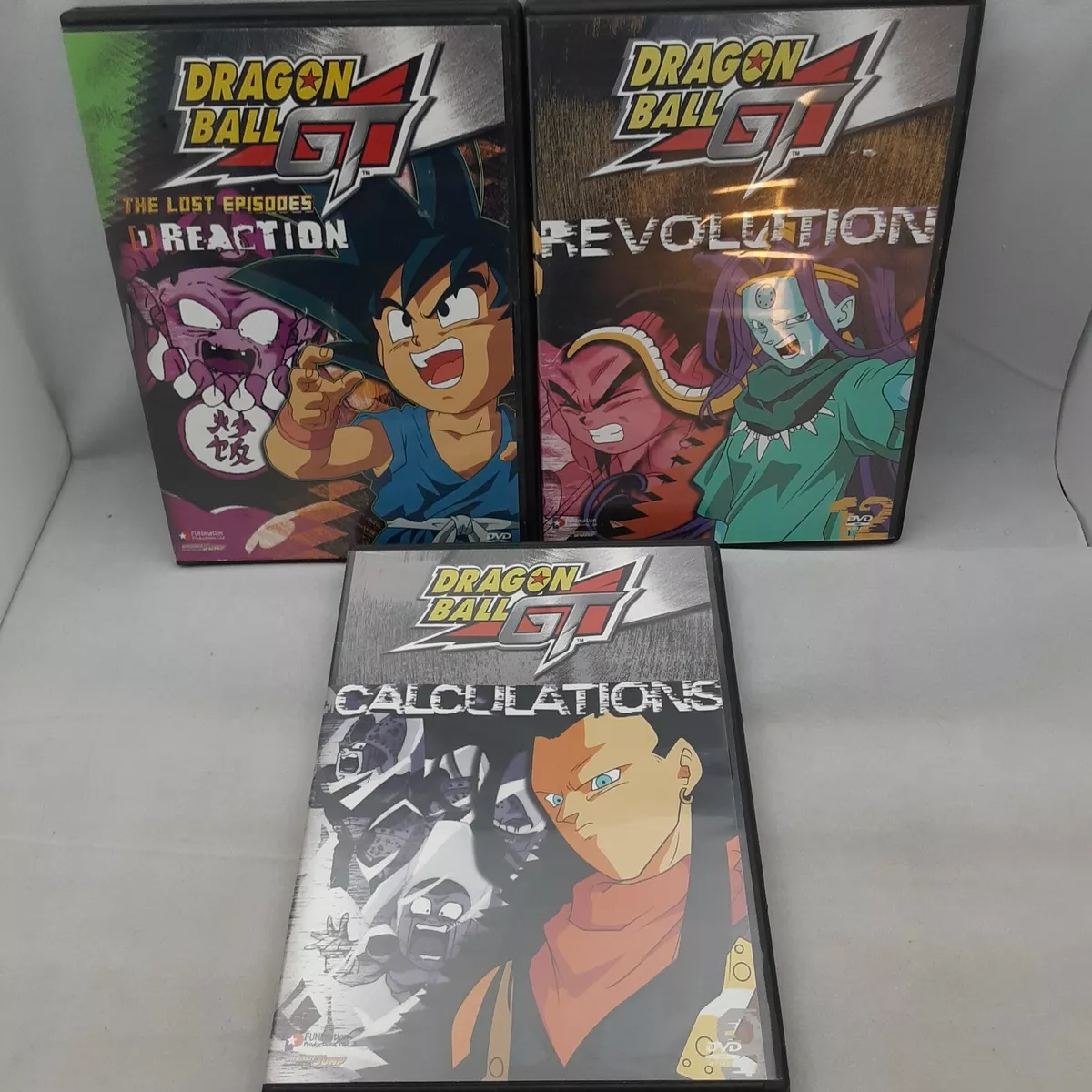 Dragon Ball GT Revelations, Calculations, Reaction 3 DVD's Lot