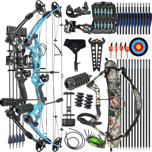 Archery Compound Bow30-55lbs Fishing Hunting Arrows Adjustable Target RH LH - Picture 22 of 27