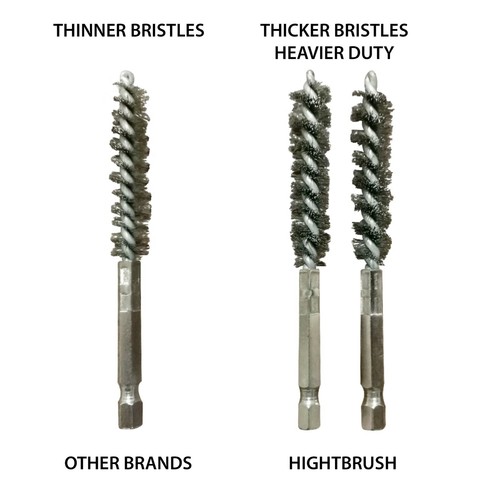 Hightbrush #22S 22mm DIA x 2'' BP x 4''ol 1/4' Hex drive SS Tube Brush HD 5 PAK - Picture 2 of 9