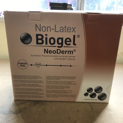 BIOGEL Non-Latex neoderm gloves size box of 50 exp 12/20