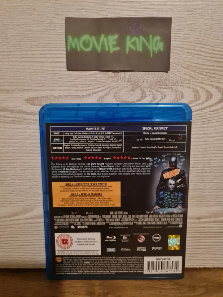 The Dark Knight (Blu-ray, 2 Disc Set, 2008) [SPECIAL EDITION] [Region Free] [UK] - Image 4 of 4