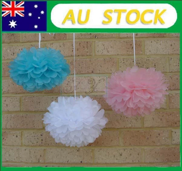 6x Pompones de Papel Fiesta Boda Baby Shower Aniversario Cumpleaños Decoración Colgante Foto 2 de 4