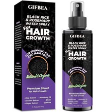 GIFBEA Organic Black Rice Water Hair Growth Serum Spray, 5 Fl Oz, Rosemary...