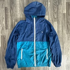 Volcom Swisher Hooded Windbreaker Jacket Blue...