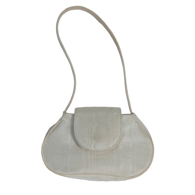 For The Ages Aneva Tasche Baguette in Off White Moire Schultertasche Designer