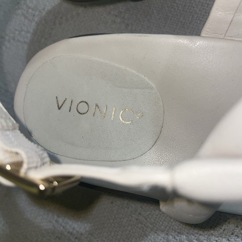 Sandali casual donna Vionic taglia 11 M pelle bianco sporco spiaggia crociera isola - Foto 2 di 12