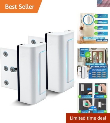 Door Locks 2-Pack - Easy To Install Aluminum Home Security Door Locks for Fro...