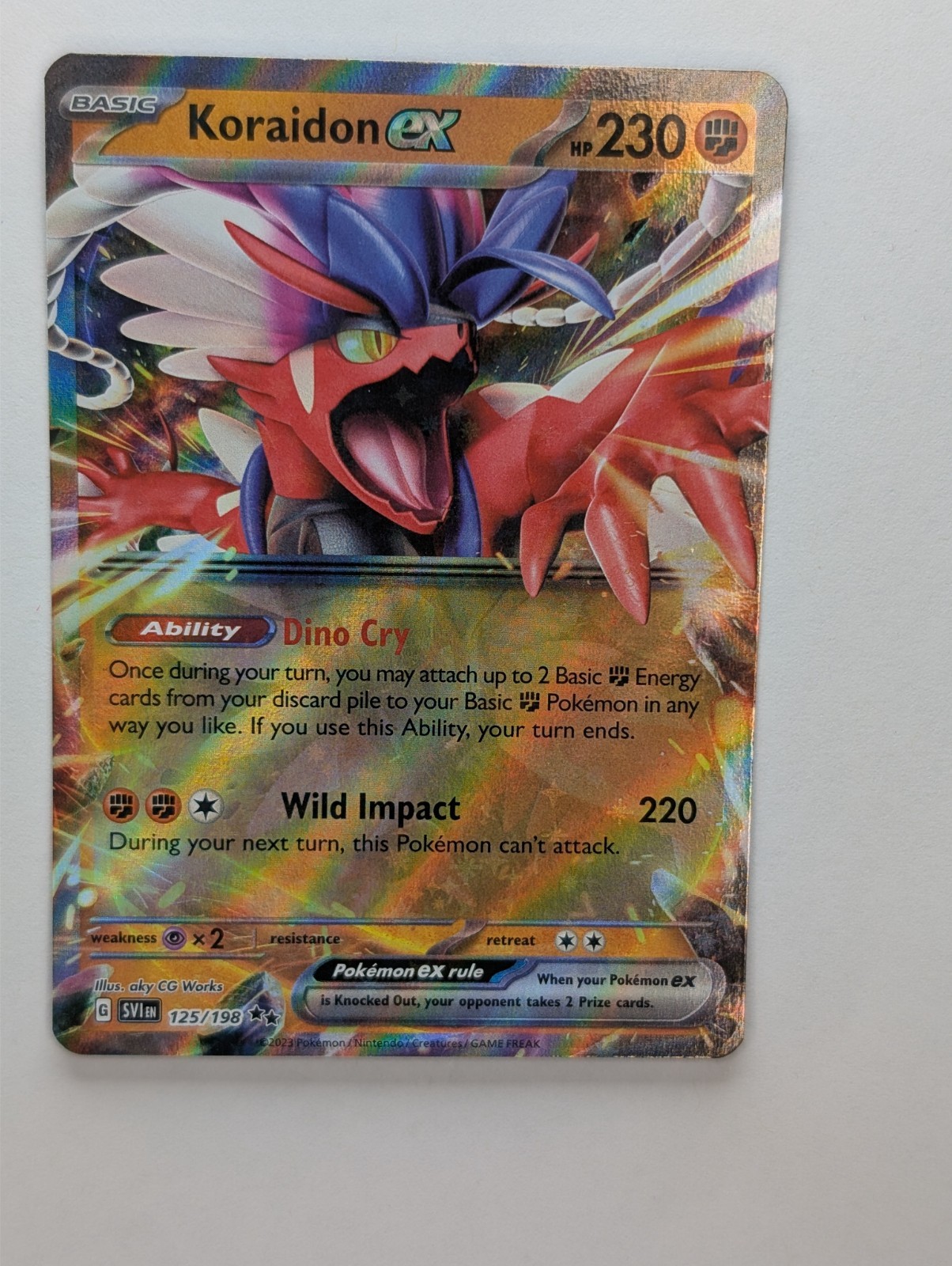 Koraidon Ex - 125/198 - Pokemon Scarlet Violet Base Ultra Rare Card NM