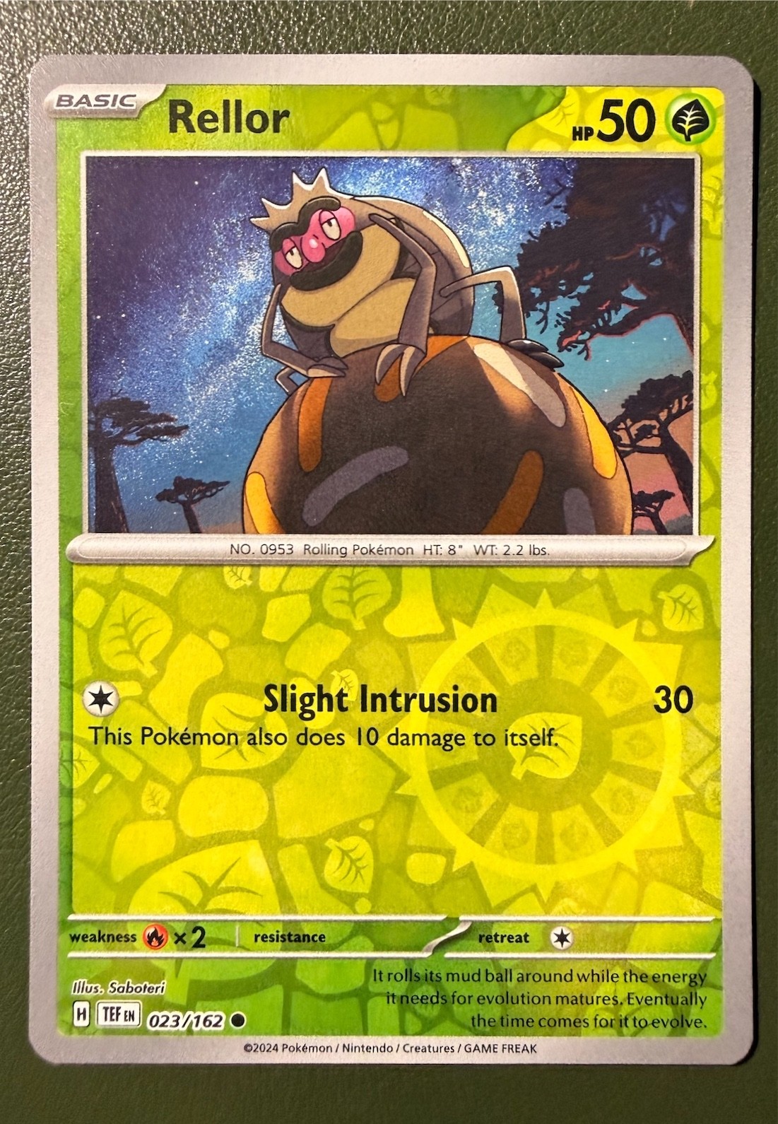 Pokemon TCG Rellor 23/162 Temporal Forces SV5 Reverse Holo NM