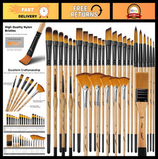 33 Pcs Paint Brush Set for Acrylic, Oil, Watercolor Gouache - Artist Brushes