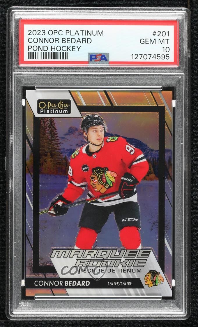 2023 O-Pee-Chee Platinum Pond Hockey Variants Connor Bedard #201 Rookie RC 04f2
