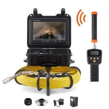 SKYSHALO 9" Sewer Pipe Inspection Camera 512Hz Locator 165ft Snake w/SD Card