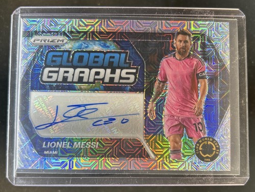 2025 Panini Prizm FIFA Club World Cup Lionel Messi Global Graphs Mojo Auto #/25