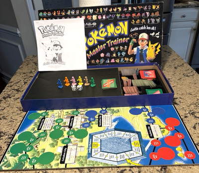 Pokemon Master Trainer Board Game Vintage Hasbro 100% Complete 1999 Rare Nice