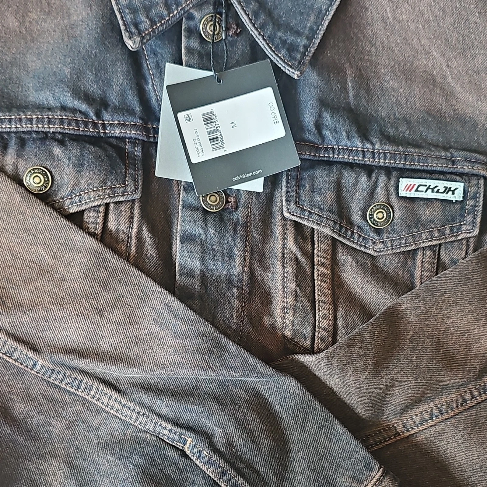 CALVIN KLEIN JUNG KOOK DENIM JACKET MEDIUM CKJK CAPSULE DENIM TRUCKER BTS BROWN - product detail image 1