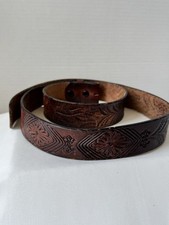 Vintage/Boho Genuine Leather Tooled Belt