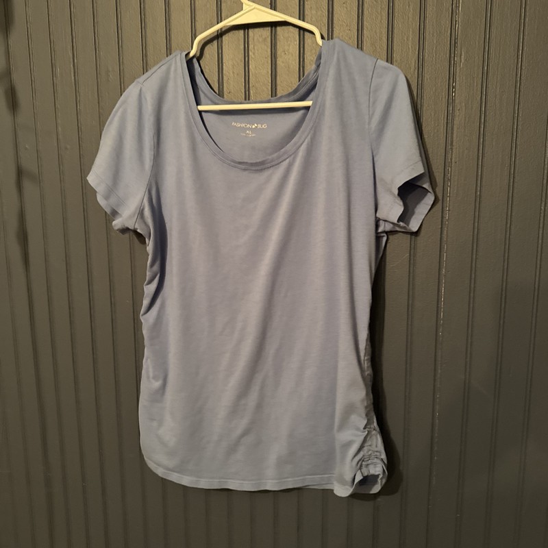 Fashion Bug Womens XL Light Blue Short Sleeve Shirt
