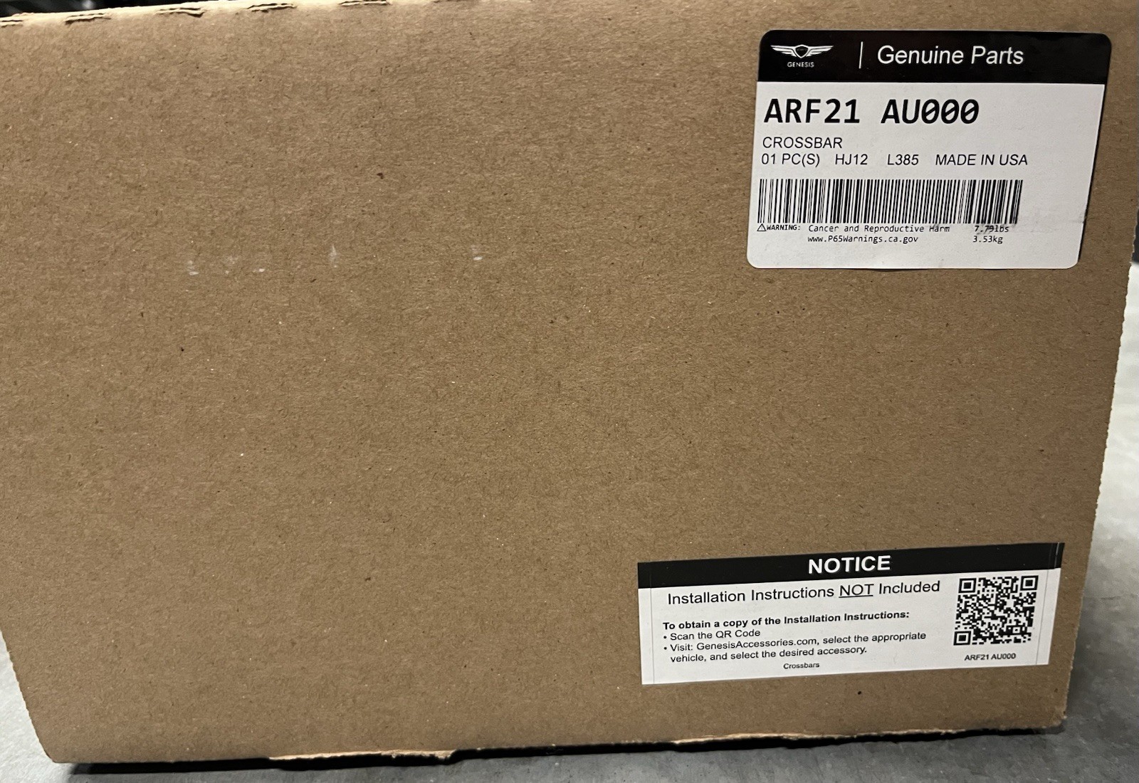ARF21-AU000 Genuine OEM Genesis Crossbars GV70 2022-2026