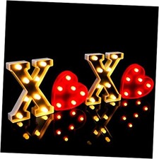 Valentines Decorations XOXO Light up LED Sign XOXO Letters Sign Silver, Red