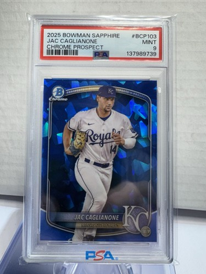 #ad 2025 Bowman Sapphire Jac Caglianone Chrome Prospect PSA 9 #BCP 103 $65.00