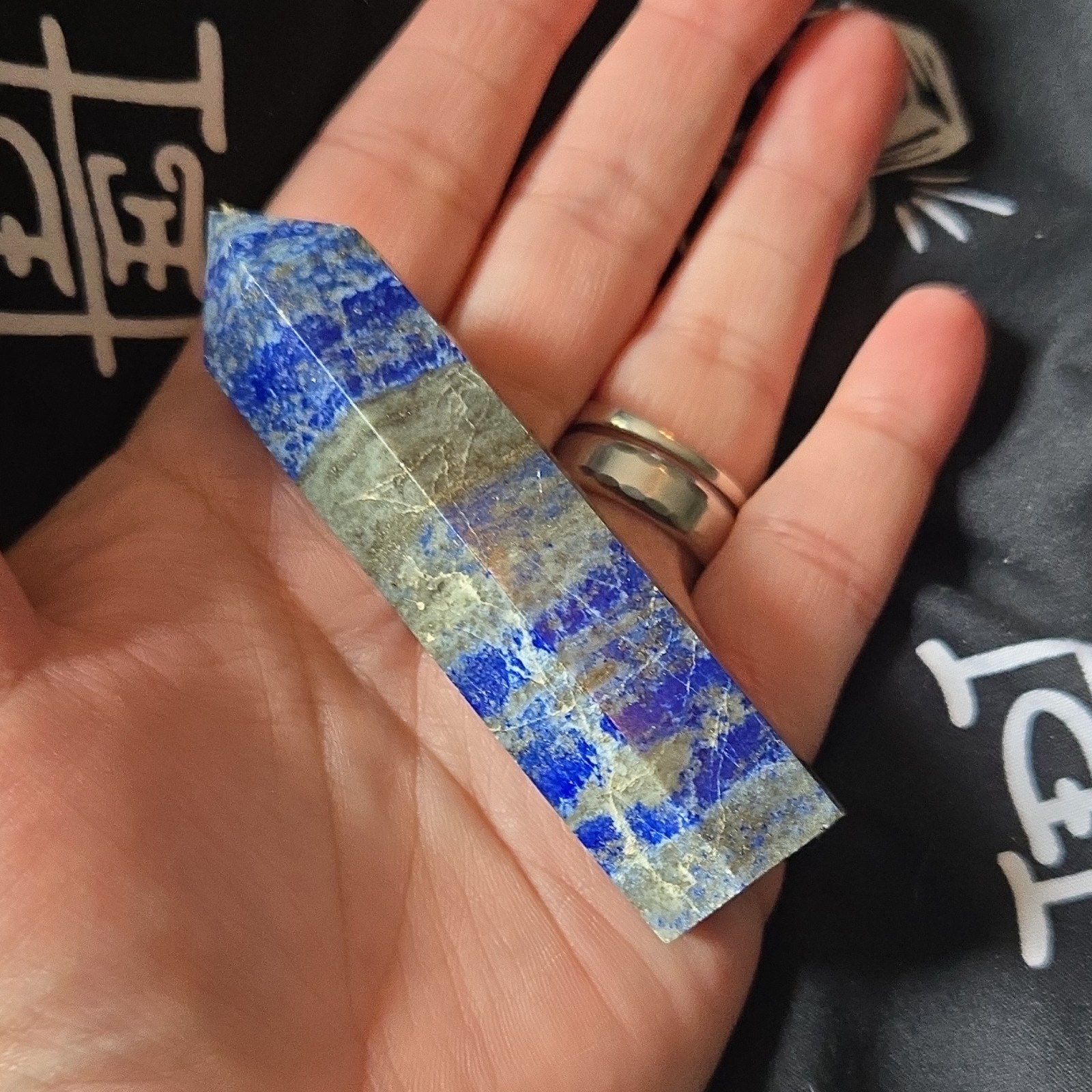 4pc Polished Crystal Healing Point Tower Obelisk Set Purple Blue Black Yellow image 6