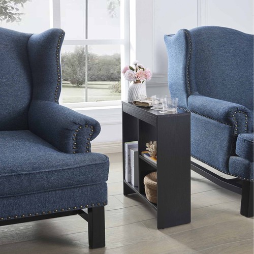 Kings Brand Furniture - Side End Table with Cup Holder and Magazine Rack, Black - Picture 1 of 3