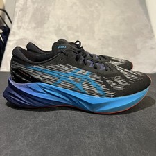 ASICS Novablast 3 Shoes Mens Size 11.5 Black Blue Running Sneakers 1011B458