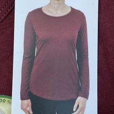 SEG'MENTS Women's S Activewear Top Red Merino Wool e0320