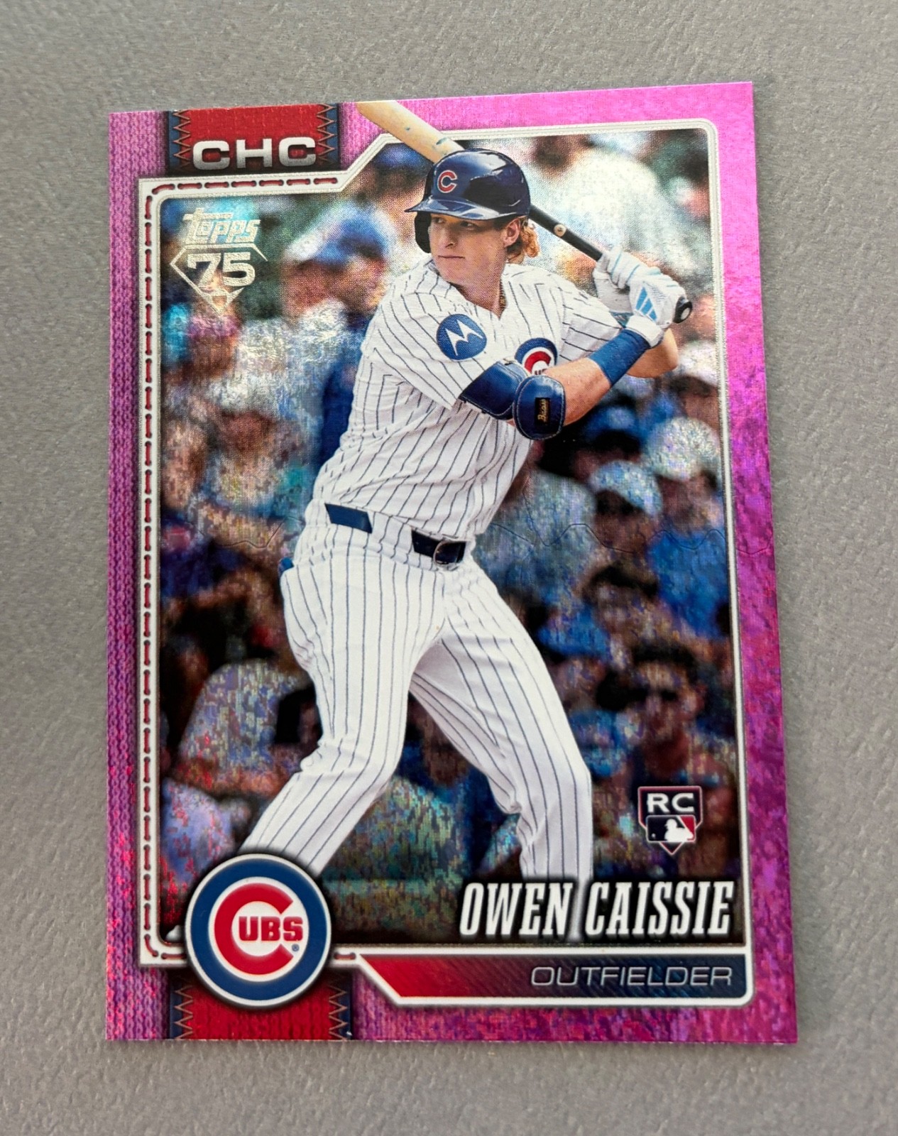 2026 Topps Baseball Owen Caissie Pink Holo Foil #233 Rookie RC Chicago Cubs