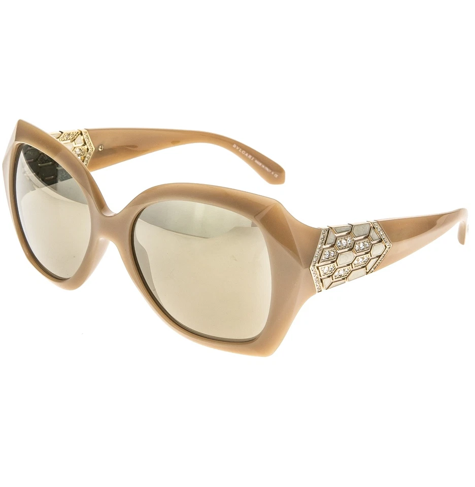 Gafas de sol BULGARI BV8182B Serpenti beige dorado cristal espejado diamante 8182 Foto 3 de 4