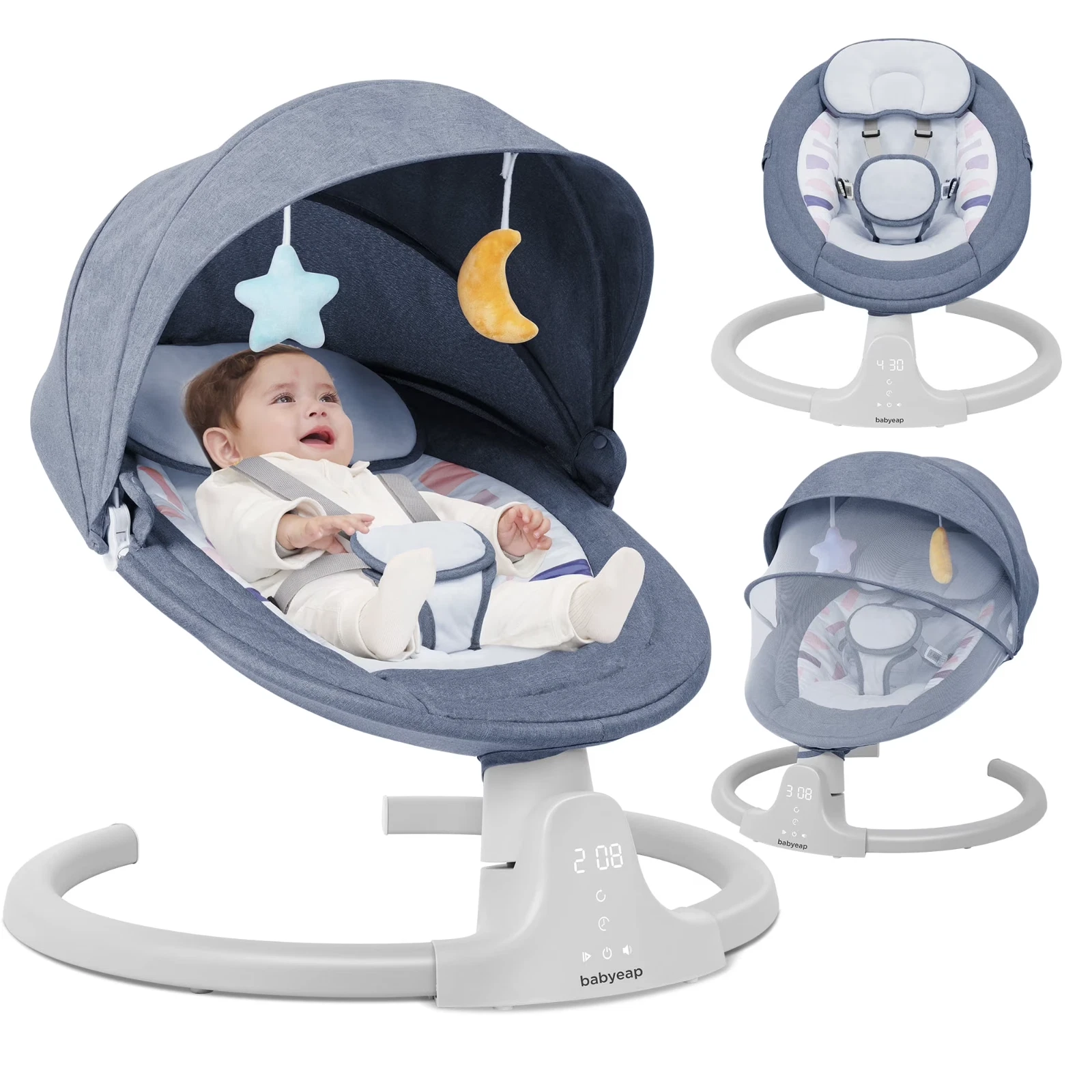 Babyeap Baby Swing for Infants - APP Remote Bluetooth BE-BC01 Blue