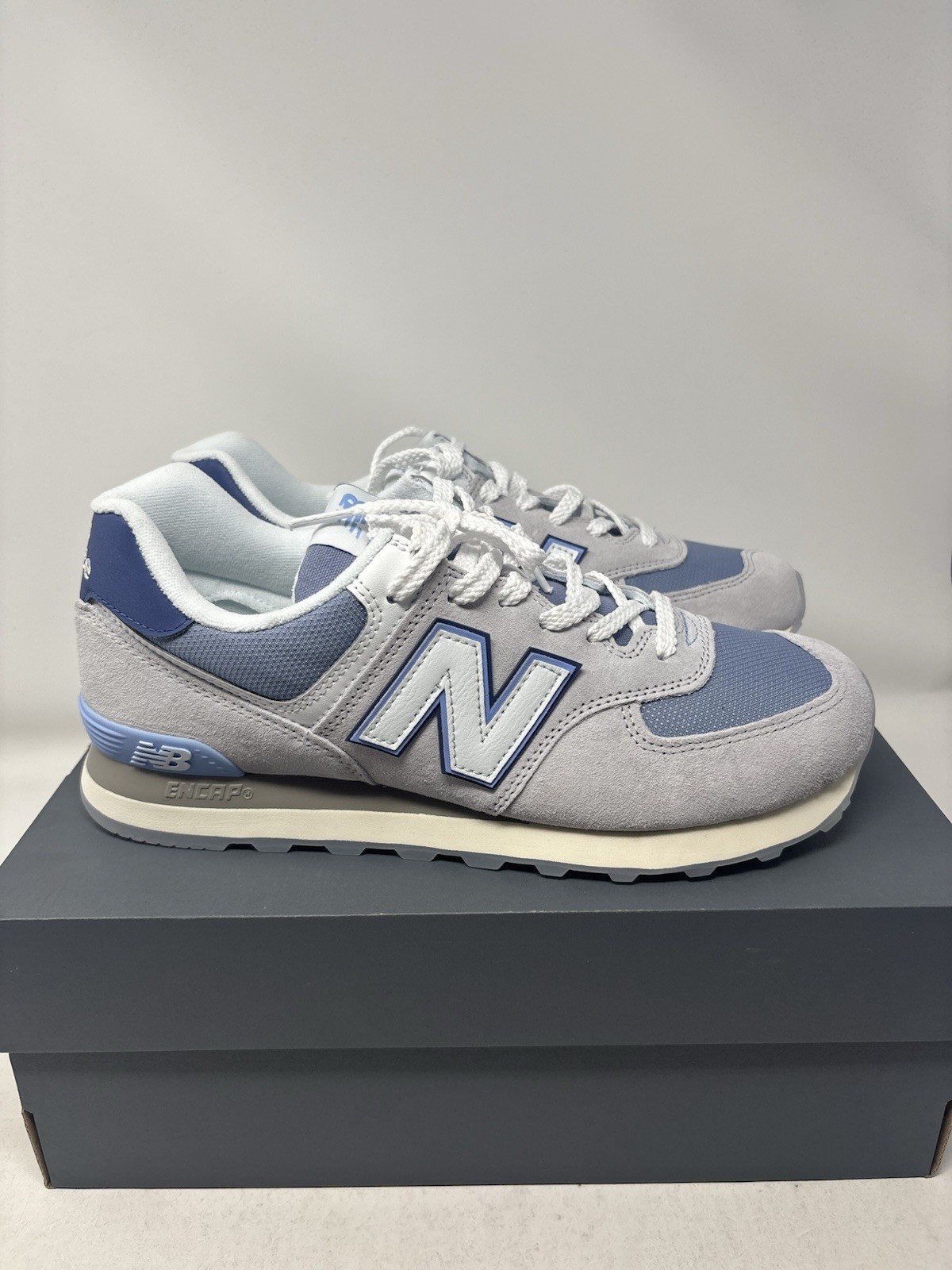 Grey White Blue Sneakers U574pgb Men's Size