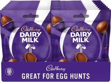 Cadbury Dairy Milk Miniature Chocolate Easter Egg Bag, 77g (Pack of 12 Bags)