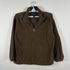 Lands End Womens Sweatshirt Sz XL Long Sleeve Comfort Fleece Solid Excellent