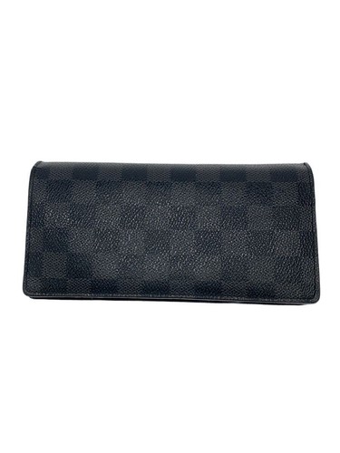 Louis Vuitton Long Wallet Portefeuille Brother Damier Graphite PVC Blk Used