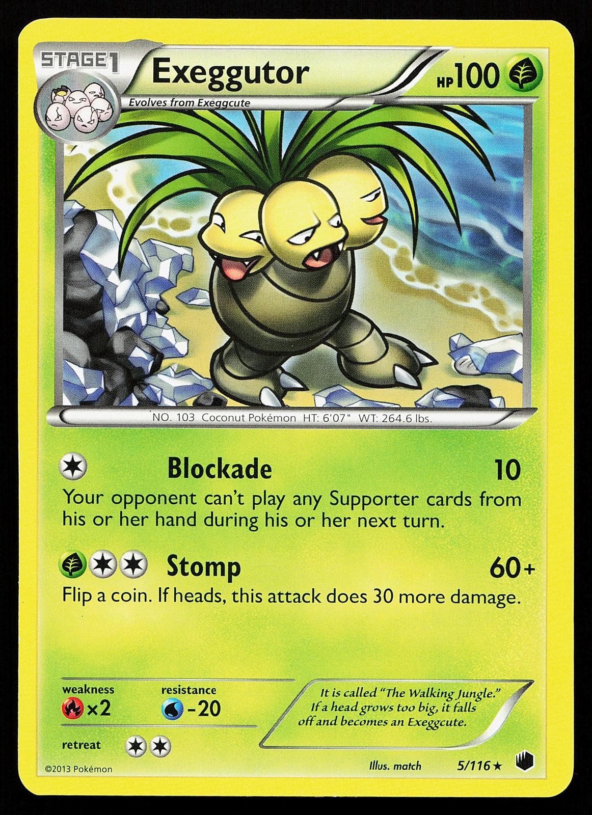 Exeggutor 5/116 Rare Plasma Freeze Pokemon Card