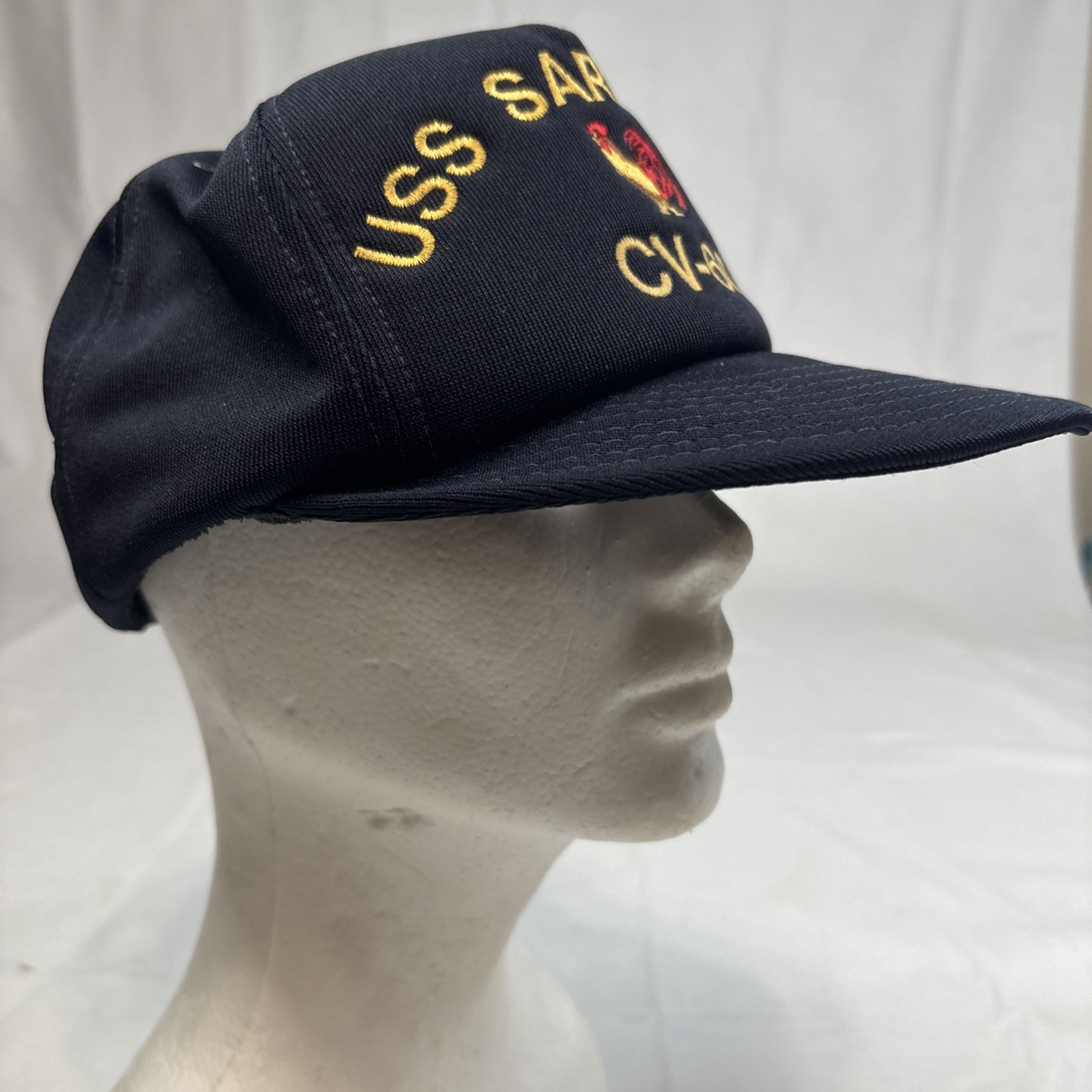 Vintage USS Saratoga CV 60 Hat Cap Strap Back Adjustable Made In USA Men’s Navy