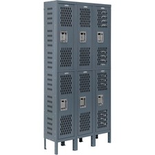 2-Tier 6 Door Ventilated Locker 12"Wx15"Dx36"H Assembled