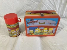The Simpsons Are We There Yet Metal Lunch Box  with Thermos Vintage NECA 2000
