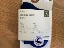 NEW KIDS MACPAC MERINO WOOL BLEND NAVY HIKING SOCKS SIZE S/ 23-27