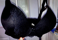 NWT SZ 44D CACIQUE LANE BRYANT BLACK BRA SMOOTH BOOST PLUNGE CONVERTABILE  JN3
