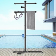 Outdoor Pool Towel Rack Heavy Duty 61 Inch for Drying Swimsuits