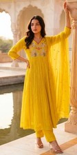 Designer Anarkali Flair Gown Suit, Ready to Wear Salwar Kameez For Women 3Piece