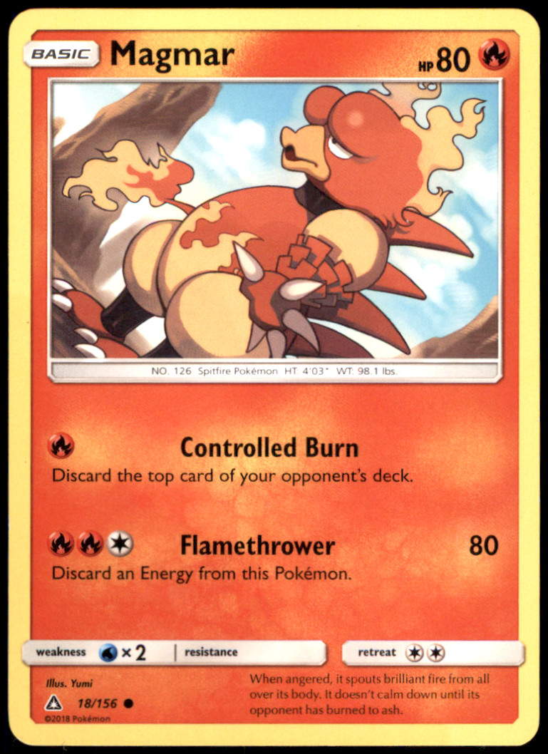 Magmar 18/156 SM05 SM - Ultra Prism Pokemon Card Regular MP