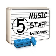 Scribbledo 5 Pack Dry Erase Music Staff White Boards 9" 9 x 12 inches,