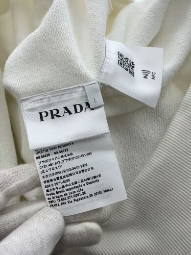 PRADA/22SS/Oversized Cotton Jersey Hoodie/L/WHT/UJL12A S221 10l0// thumbnail 4